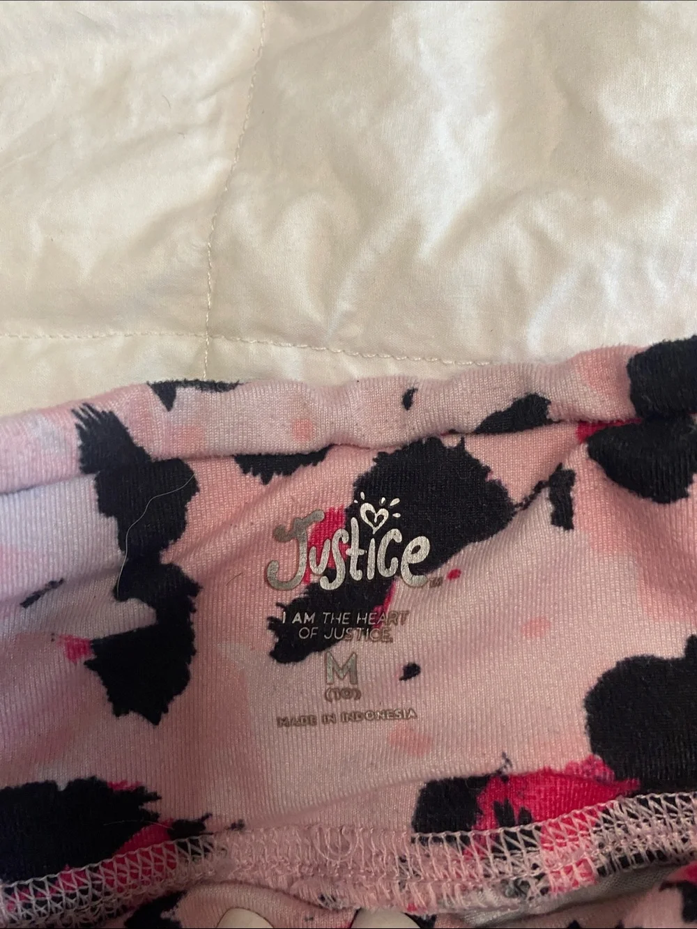 Justice Pink and Black Leopard-Print Girls' Leggings